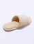 Mules plates ouvertes brodées marguerite (beige)