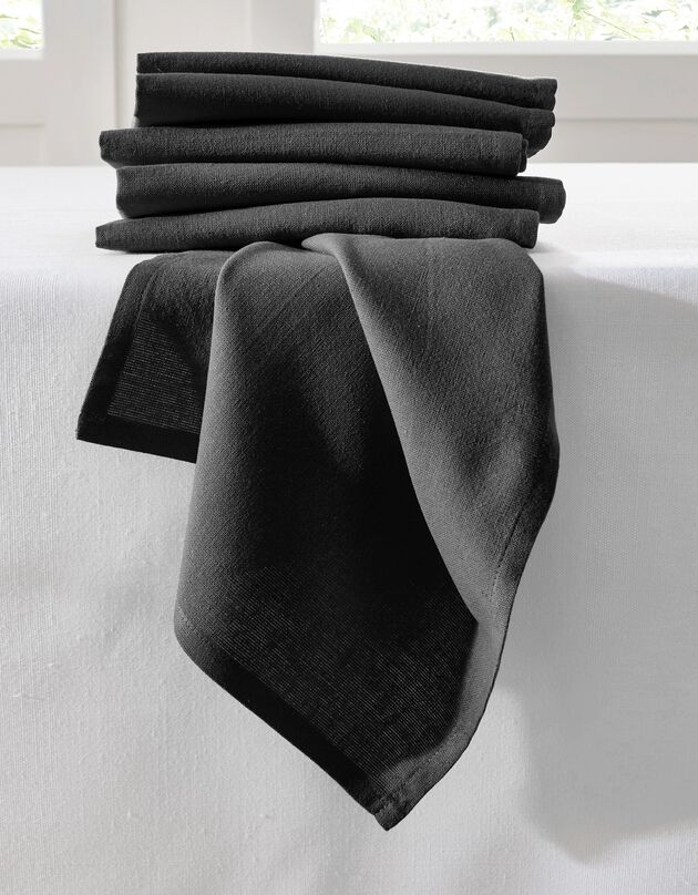 Serviette de table unie - lot de 6 (anthracite)