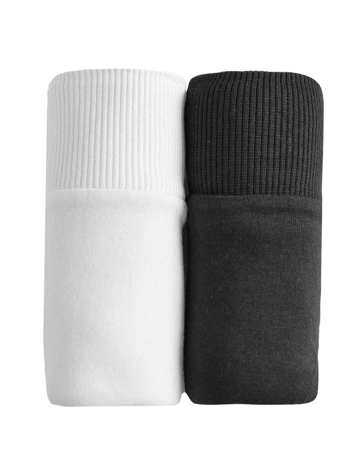 Culotte midi coton stretch ceinture confort - lot de 2 (blanc + noir)