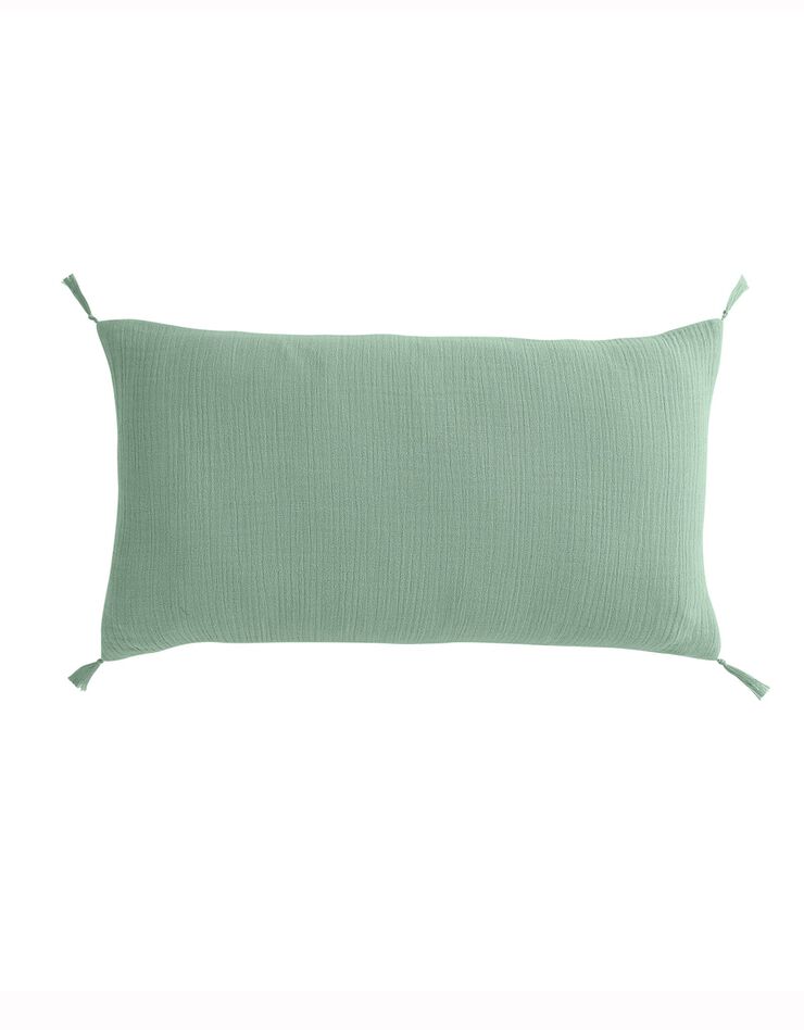 Housse de coussin double gaze de coton - lot de 2 (vert)