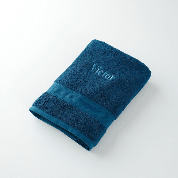 Collection serviettes de bain personnalis&eacute;es - confort moelleux 540 g/m&sup2; (bleu paon)