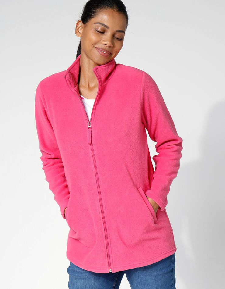 Veste polaire zippée manches longues (rose) Veste polaire zippée manches longues (rose)