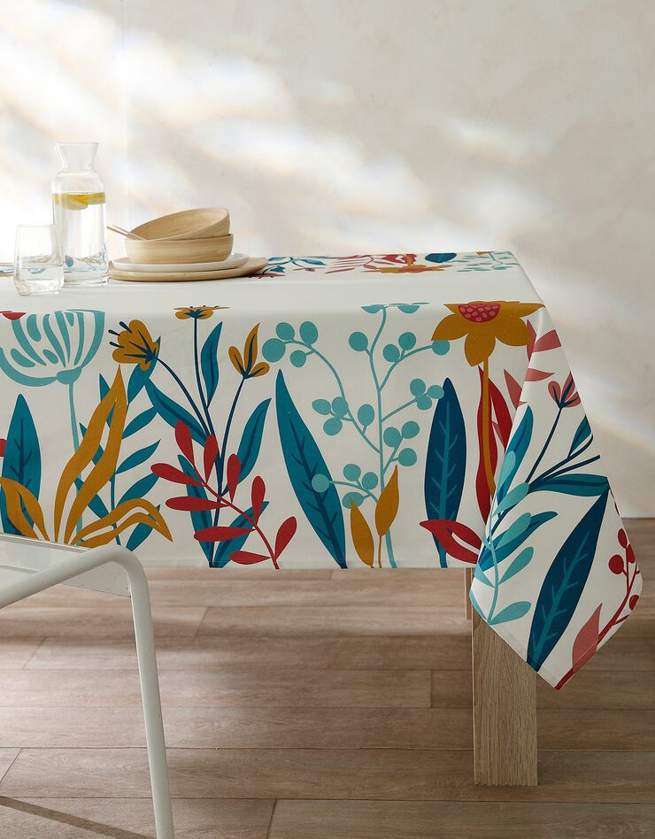 Nappe fabriquée en France, motif frise Fleurs spectaculaires - coton biologique(1) (multicolore)