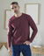 T-shirt col rond manches longues - lot de 3 (bordeaux + marine + bleu)