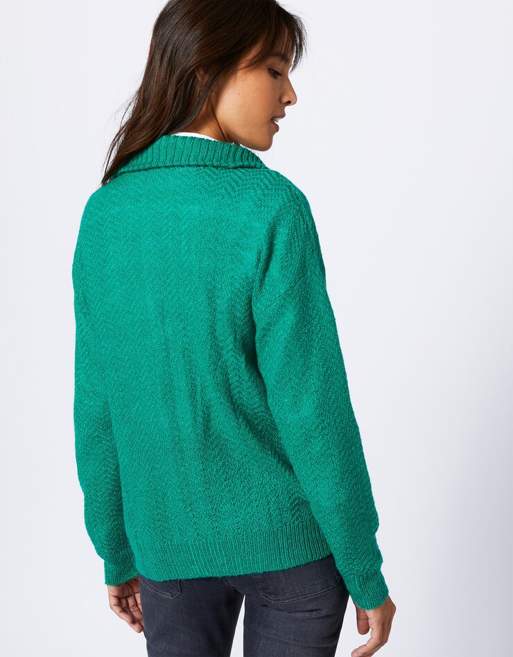 Gilet camionneur zippé maille torsadée (vert) Gilet camionneur zippé maille torsadée (vert)