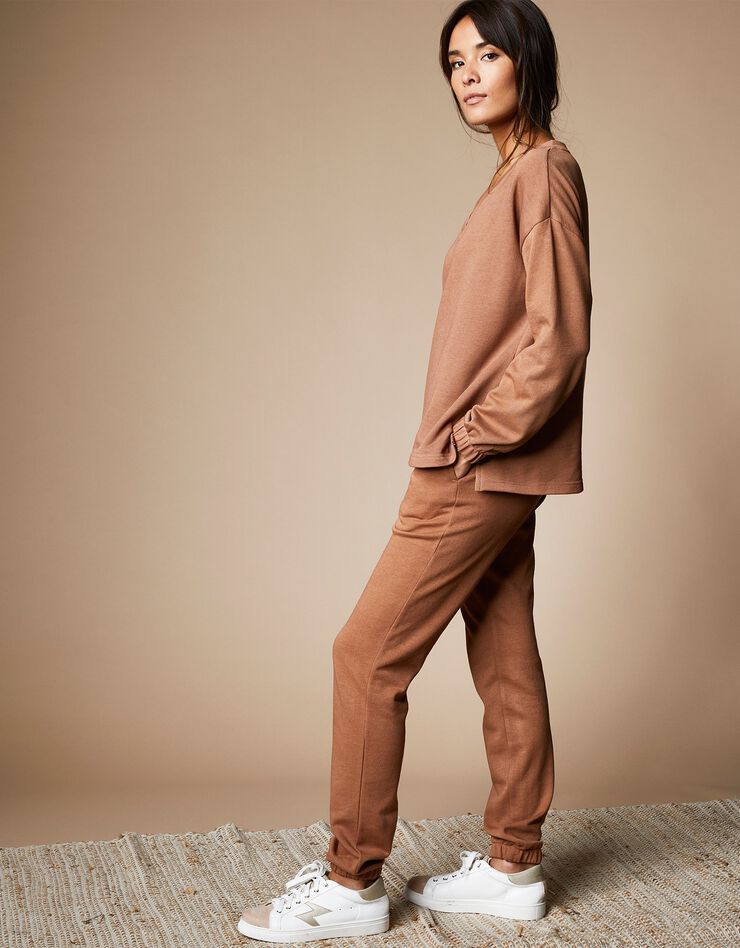 Joggpant molleton léger bas resserrés (caramel) Joggpant molleton léger bas resserrés (caramel)