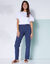 Pantalon coupe mom coton-lin uni (marine)