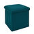 Coffre-pouf pliable, revêtement texturé (bleu)