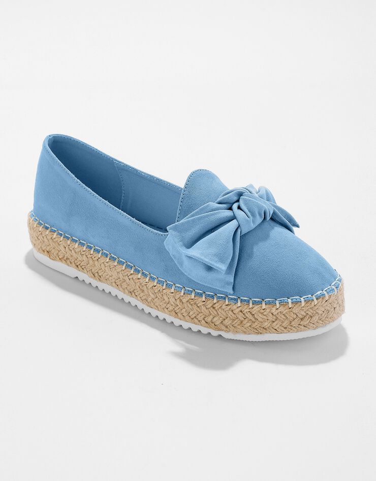 Mocassins espadrilles noeud à semelle corde crantée (bleu ciel) Mocassins espadrilles noeud à semelle corde crantée (bleu ciel)