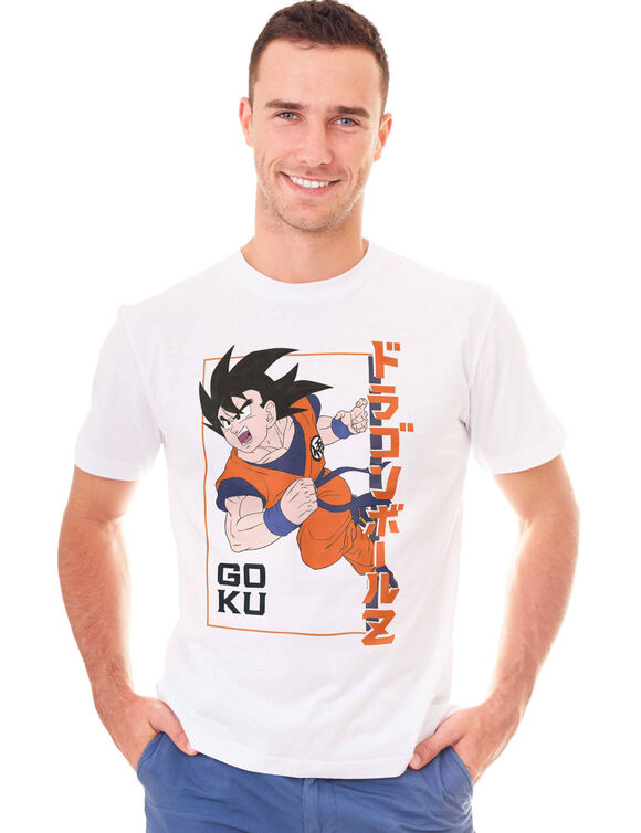 T-shirt Dragon Ball Z Goku en coton biologique(**) (blanc)