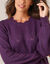 Robe pull finition &eacute;cailles, maille fantaisie (prune)