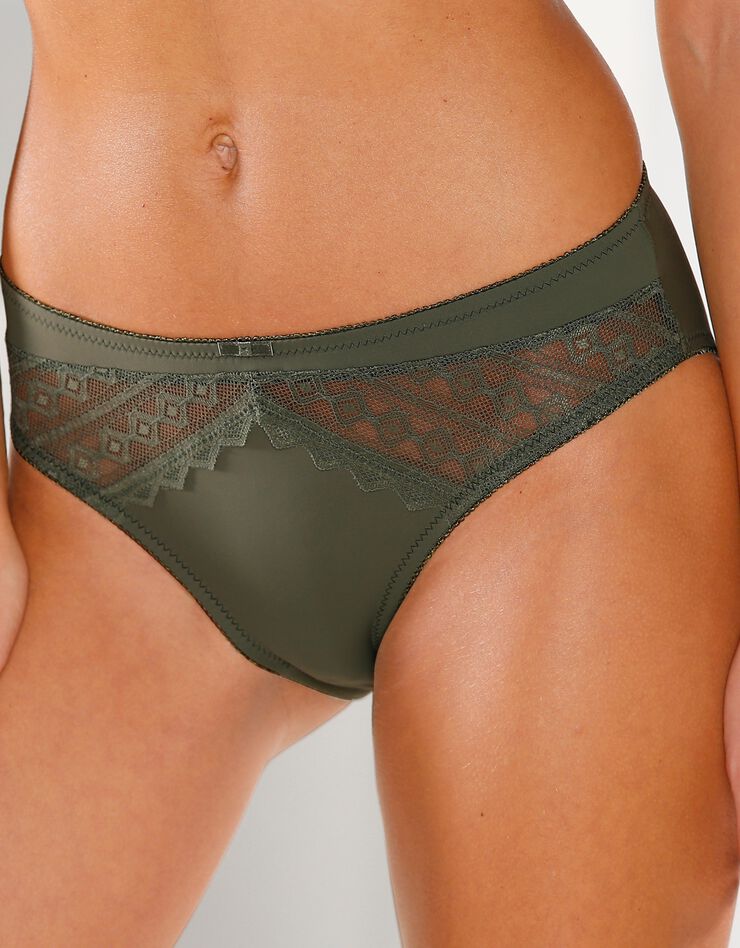 Culotte microfibre et dentelle Morella - lot de 2 (kaki) Culotte microfibre et dentelle Morella - lot de 2 (kaki)
