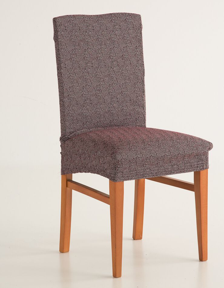 Housse de chaise extensible jacquard graphique (bordeaux)