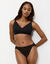 Soutien-gorge minimiseur en maille et dentelle "Amourette"- sans armatures (noir)