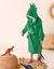 Peignoir de bain enfant à capuche personnalisable dinosaure microfibre (vert)