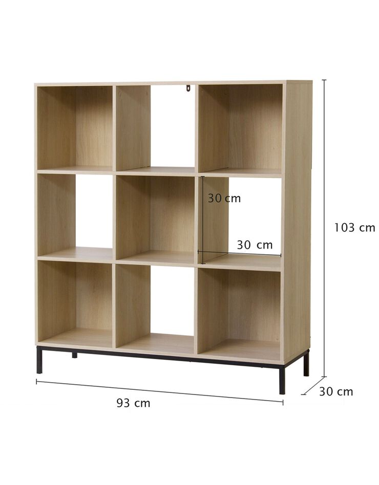 Etagère de rangement STOCKIES - 9 cases (naturel)