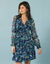 Robe en voile imprimé, Spécial Petites (marine / vert)