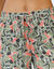 Pantalon fluide imprimé, taille élastiquée (kaki / paprika)