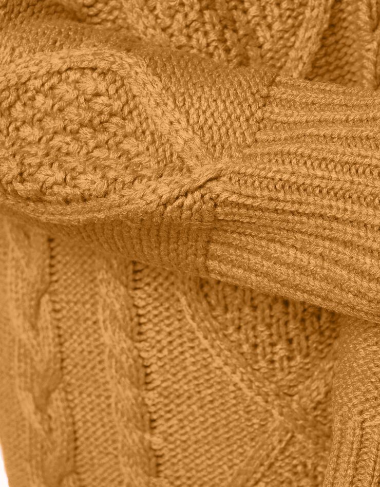 Pull tunique torsadé manches longues toucher cachemire (miel) Pull tunique torsadé manches longues toucher cachemire (miel)