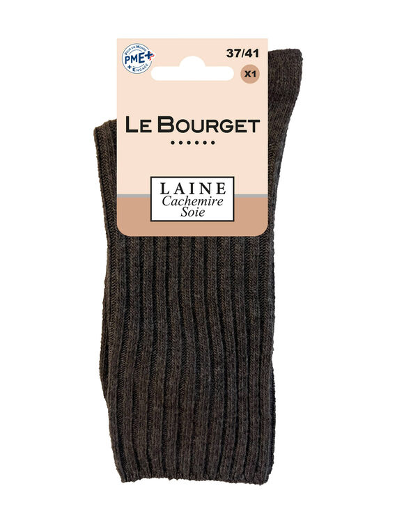 Chaussettes modal avec cachemire et soie (marron glacé)