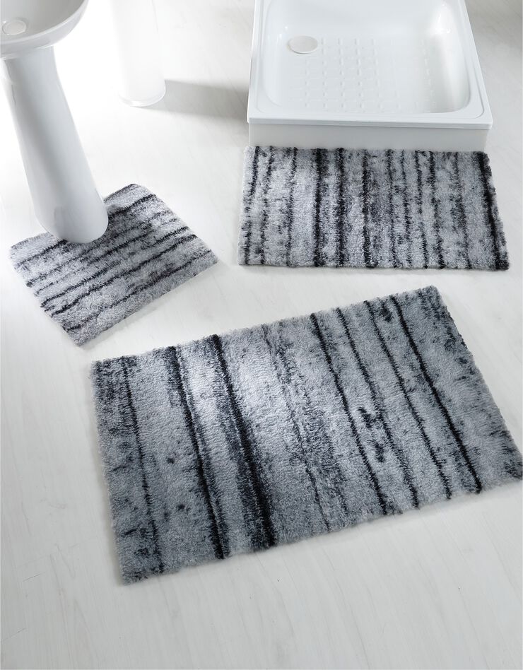 Tapis de bain effet parquet (gris)