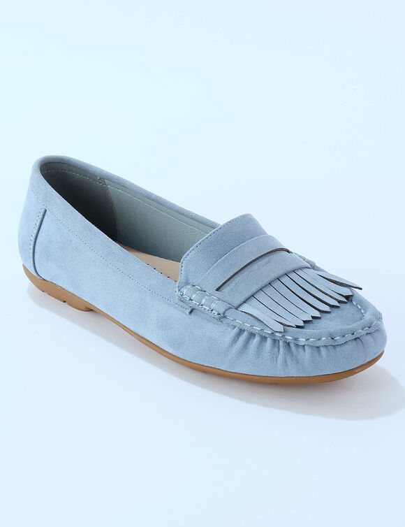 Mocassins souples textile microfibre (bleu)
