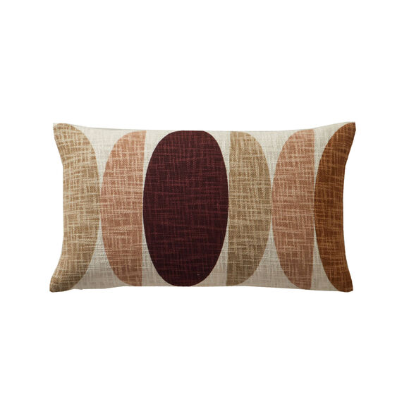Coussin imprimé géométrique (taupe)