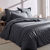 Linge de lit uni coton  (carbone)
