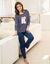 Pyjama manches longues motif "chatons" (marine)