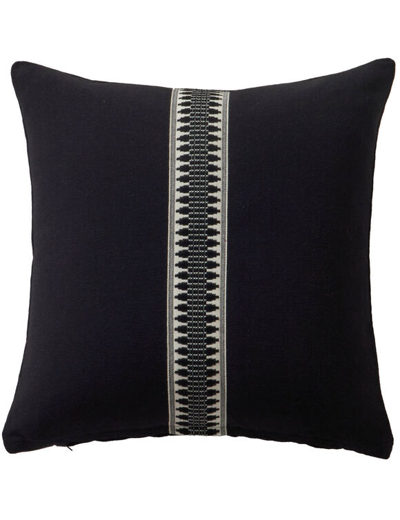 Coussin galon fantaisie (noir)