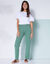 Pantalon coupe mom coton-lin uni (céladon)