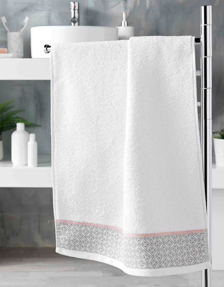 Éponge coton liteau imprimé mosaïque - 450g/m² (blanc) Éponge coton liteau imprimé mosaïque - 450g/m² (blanc)