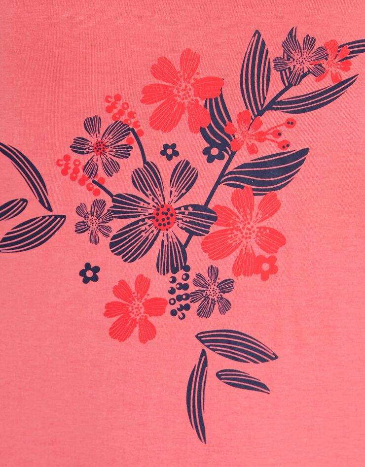 Nuisette coton fines bretelles imprimé « bouquet » (corail) Nuisette coton fines bretelles imprimé « bouquet » (corail)