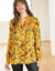 Blouse à plis manches longues imprimée (miel / tilleul)