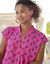 Blouse sans manches imprimée, crépon (rose)