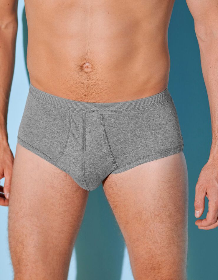 Slip ouvert taille haute - lot de 2 (gris chiné) Slip ouvert taille haute - lot de 2 (gris chiné)