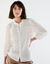 Chemisier broderie anglaise, smocks et col volanté (écru)