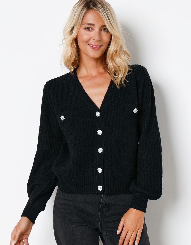 Gilet boutons bijoux (noir) Gilet boutons bijoux (noir)