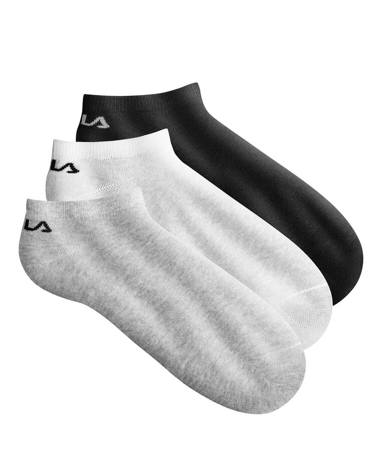 Socquettes invisibles Fila® - lot de 3 paires (gris + blanc + noir)