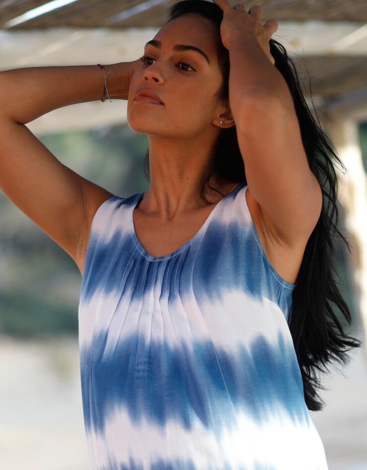 Tunique imprimée tie and dye (bleu) Tunique imprimée tie and dye (bleu)
