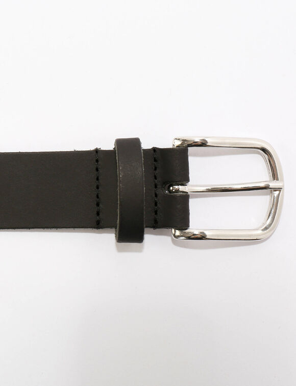 Ceinture en cro&ucirc;te de cuir tannage v&eacute;g&eacute;tal (noir)