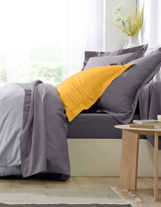 Linge de lit uni polycoton (anthracite)