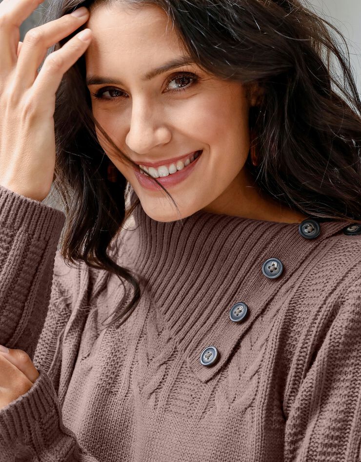 Robe pull maille torsadée (taupe) Robe pull maille torsadée (taupe)
