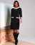 Robe bicolore, maille milano (noir / écru)