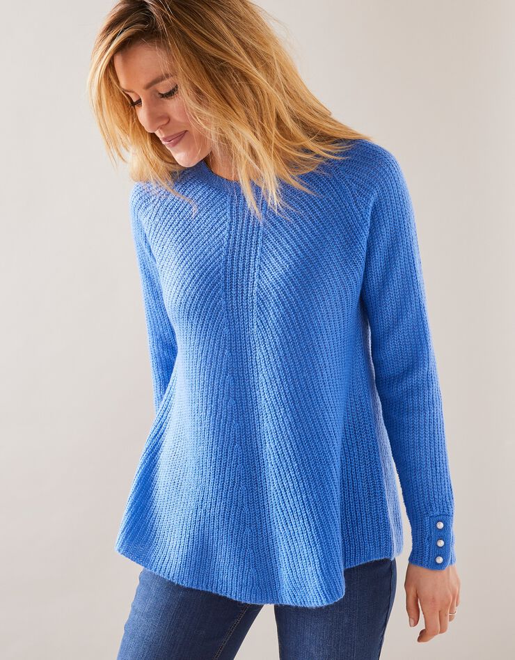 Pull évasé maille anglaise (bleu lavande) Pull évasé maille anglaise (bleu lavande)