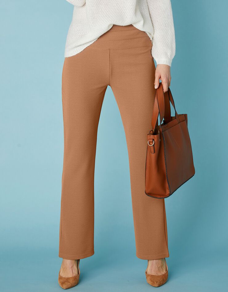 Pantalon coupe bootcut maille crêpe stretch - grande stature (noisette) Pantalon coupe bootcut maille crêpe stretch - grande stature (noisette)