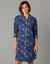 Chemise de nuit en pilou forme liquette imprimé étoiles (marine)