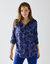 Chemise liquette imprimé bicolore, crêpe (bleu / noir)