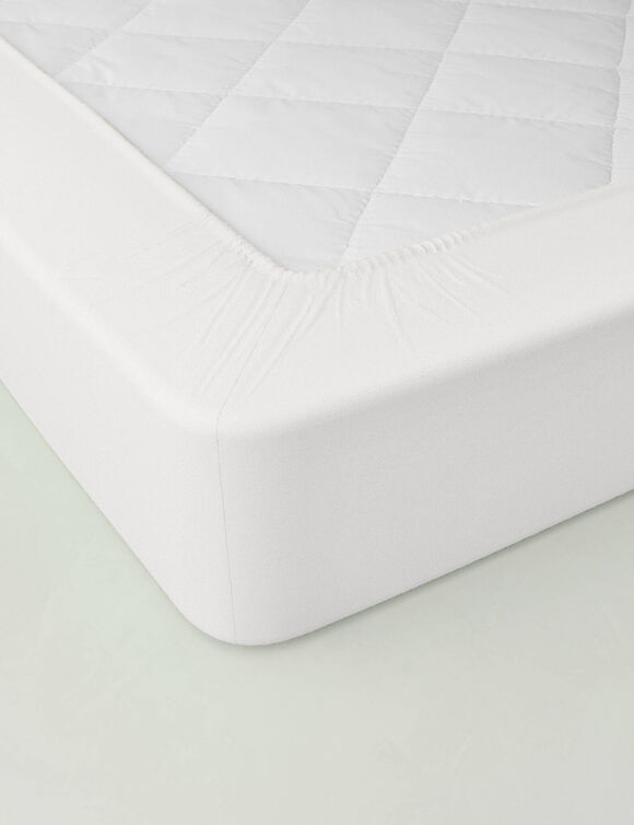 Drap-housse uni jersey bonnet 40 cm (blanc)