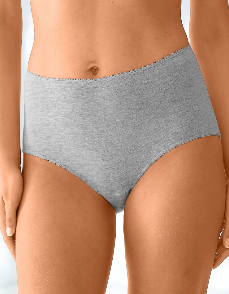 Culotte forme maxi coton stretch - Lot de 4 (gris chiné + noir) Culotte forme maxi coton stretch - Lot de 4 (gris chiné + noir)